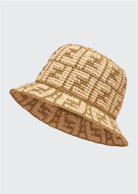 fendi raffia bucket hat|Red raffia bucket hat .